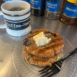 Smashed Blueberry Muffin Stack w/Honey & Butter