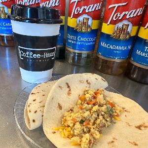 2 Breakfast Tacos & 1 Small Coffee